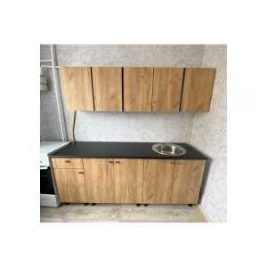 Кухня "КГ 1" 180 cм Белый/Дуб золотой