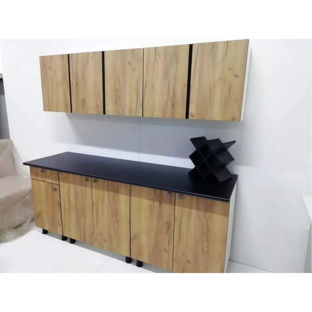 Кухня "КГ 1" 200 cм Белый/Цемент светлый
