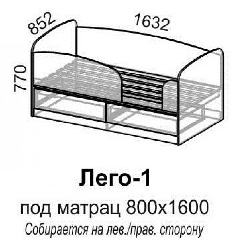 Детская кровать "Лего-1" Венге/Дуб молочный