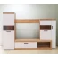 Стенка гостиная "Бастон" Дуб Вотан/Белый Глянец