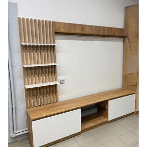 Стенка гостиная "Бостон" НМ-001 Крафт золотой/Белый  КВ