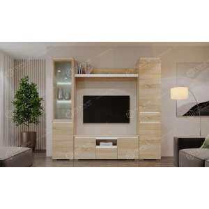 Модульная гостиная "Гретта" Дуб крафт белый/Антрацит №5