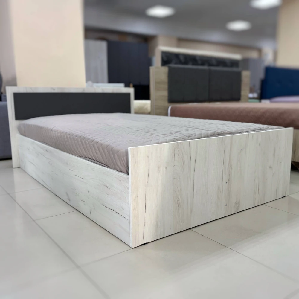 Кровать "Фиеста" 1,4м Дуб крафт белый/Графит БН
