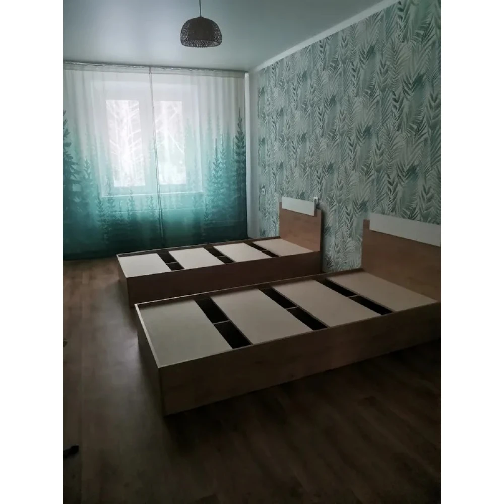 Кровать "Эко" КВ 1.2 м Ясень шимо тёмный/светлый