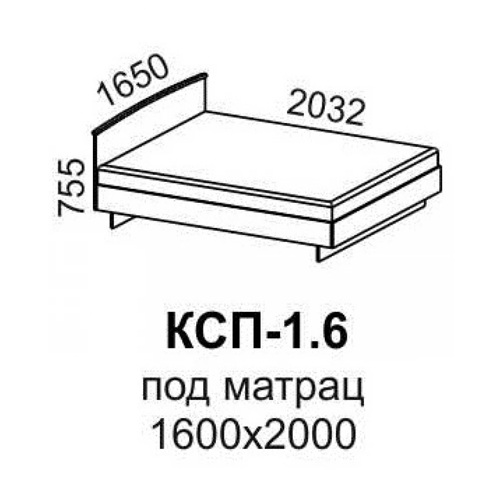 Кровать "КСП-1,6" с матрасом Венге/Дуб молочный