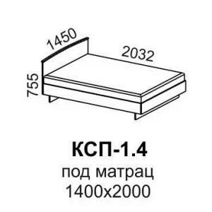 Кровать "КСП-1,4" Венге/Дуб молочный
