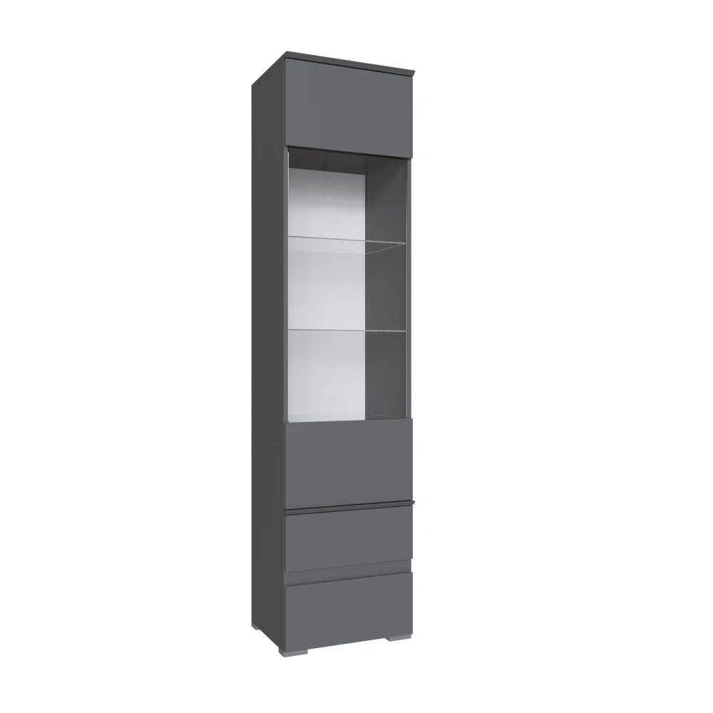 Пенал-витрина "Плейона" Графит серый