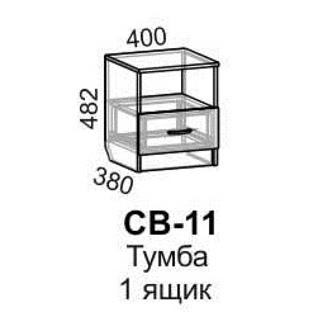 Тумбы прикроватные "СВ-11" 2 шт Ясень шимо тёмный/светлый