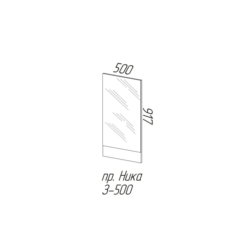Зеркало "Ника з500" Белый гладкий КВ