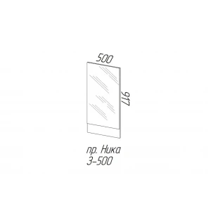 Зеркало "Ника з500" Белый гладкий КВ