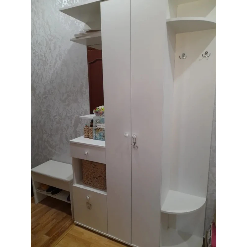 Прихожая "Виза" КВ Белый гладкий
