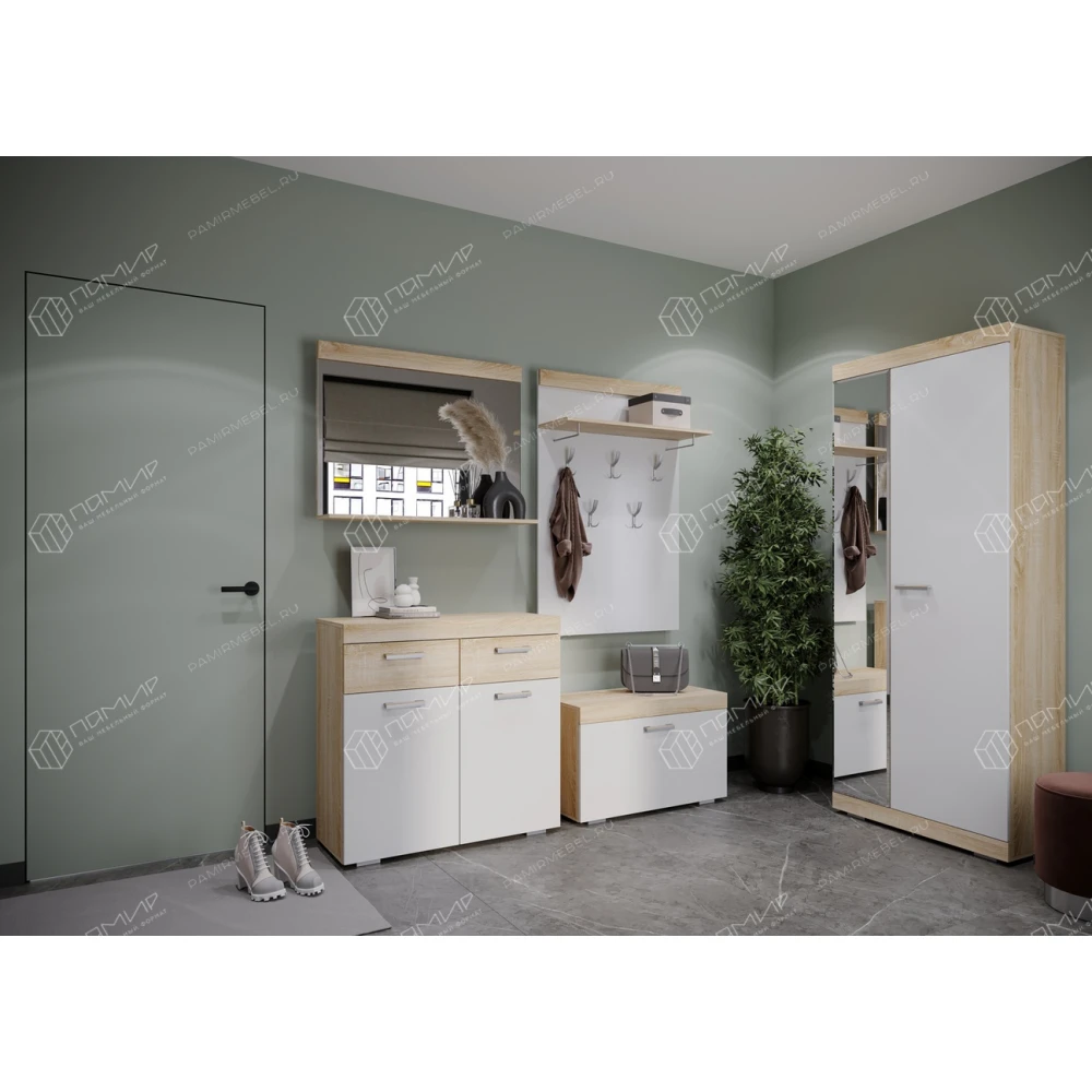 Зеркало "Соната" ЗС-900 Дуб крафт белый