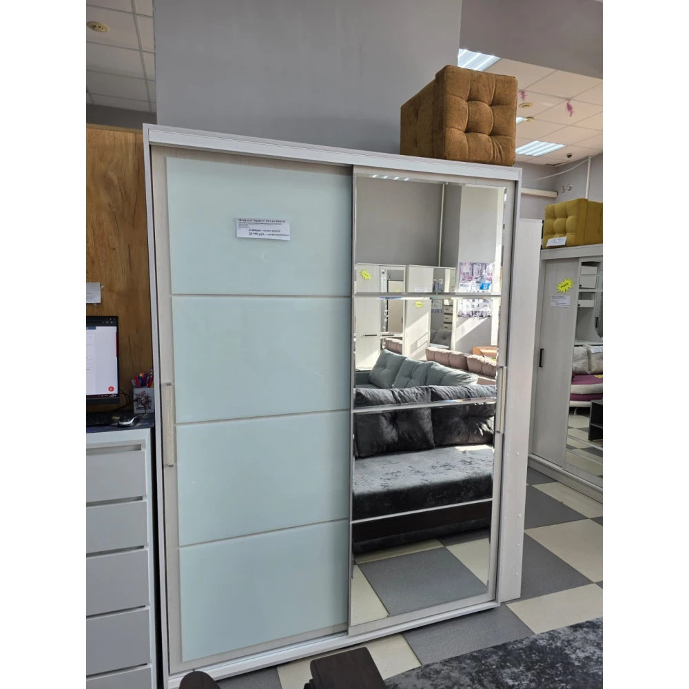 Шкаф-купе "Крафт-6" 1,6м ШКК-06 Ясень белый
