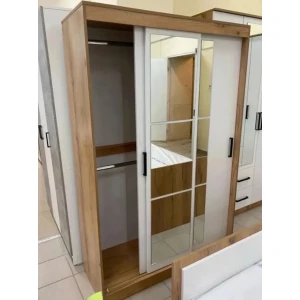Шкаф-купе "Бруно-2" ЛК Дуб Вотан/Белый