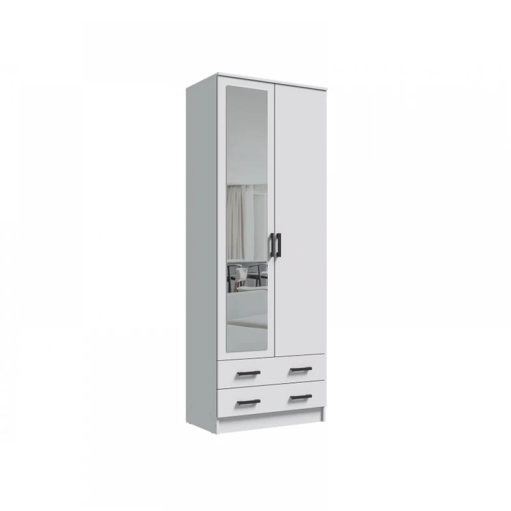 Шкаф с зеркалом "Дуэт" Белый КВ