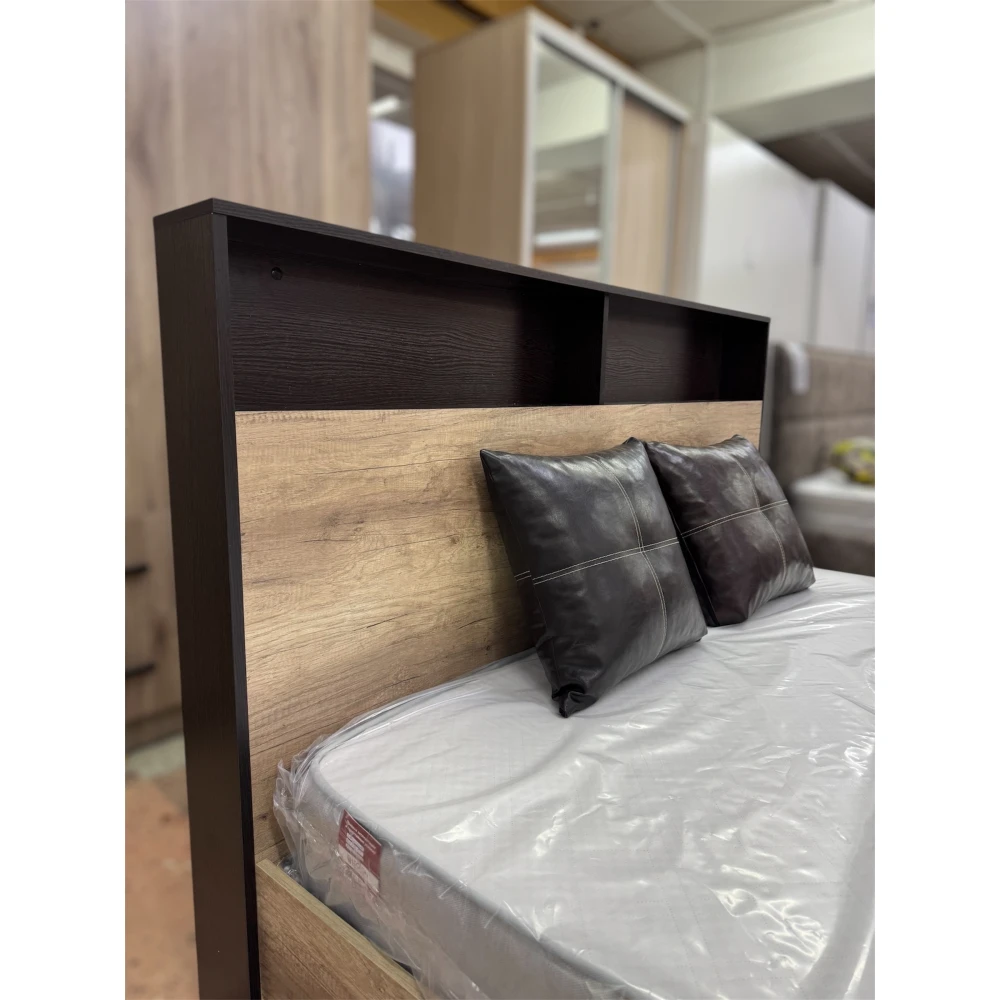 Кровать "Энигма" КР-16 1,6м Дуб каньон/Венге