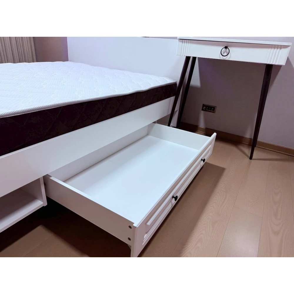 Кровать "Софт" КР-16 1,6м (с ящиком) Белый/Эмаль белая F26 БН