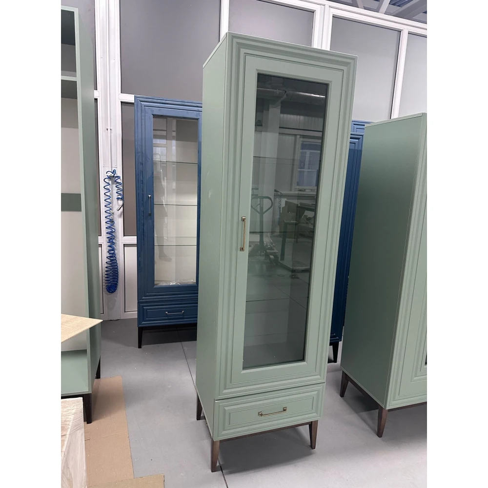 Шкаф-витрина "Гориция" ШР-1 Зеленый САМШИТ ЛАК