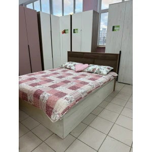 Кровать "Лилль" ЛСКР-1 1,4м Дуб крафт белый / Дуб крафт табачный