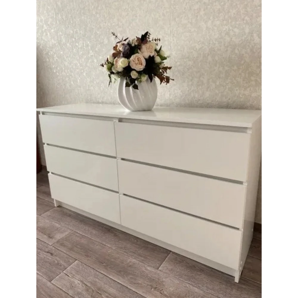 Комод "Токио" 6 ящиков Белый текстурный