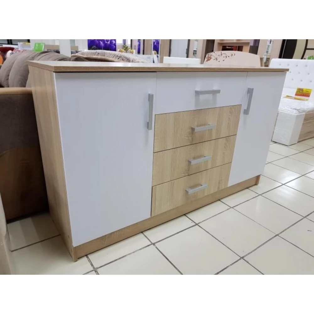 Комод "Беатрис" К1400 Дуб сонома/Белый глянец