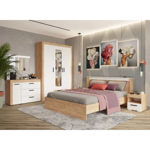 Зеркало "Адель" Дуб крафт золотой/Белый